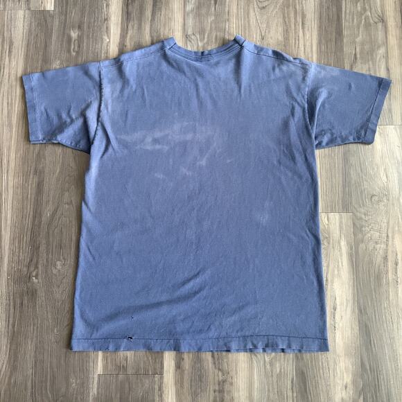 Vintage 1990s Orgasm Donor T-Shirt Men's Size L Faded Blue Sex Funny Sun Faded - Picture 5 of 10